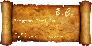 Bergman Cirilla névjegykártya